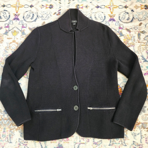 Talbots Women's Black Knit Blazer, sz SMP - Picture 1 of 13